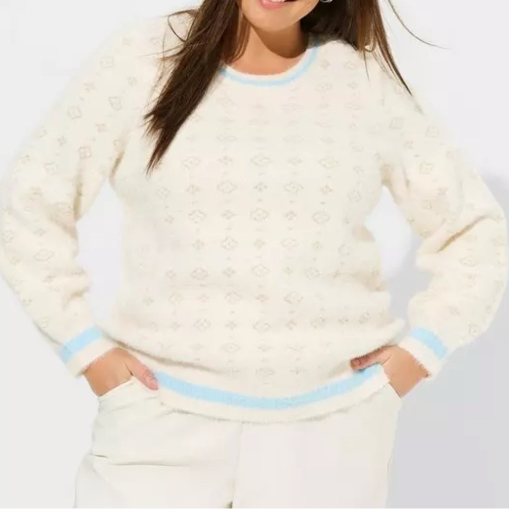 NWT‎ $70 Torrid  Baby Eyelash Lurex Soft Fuzzy Pullover Sweater, Size 1X 14-16